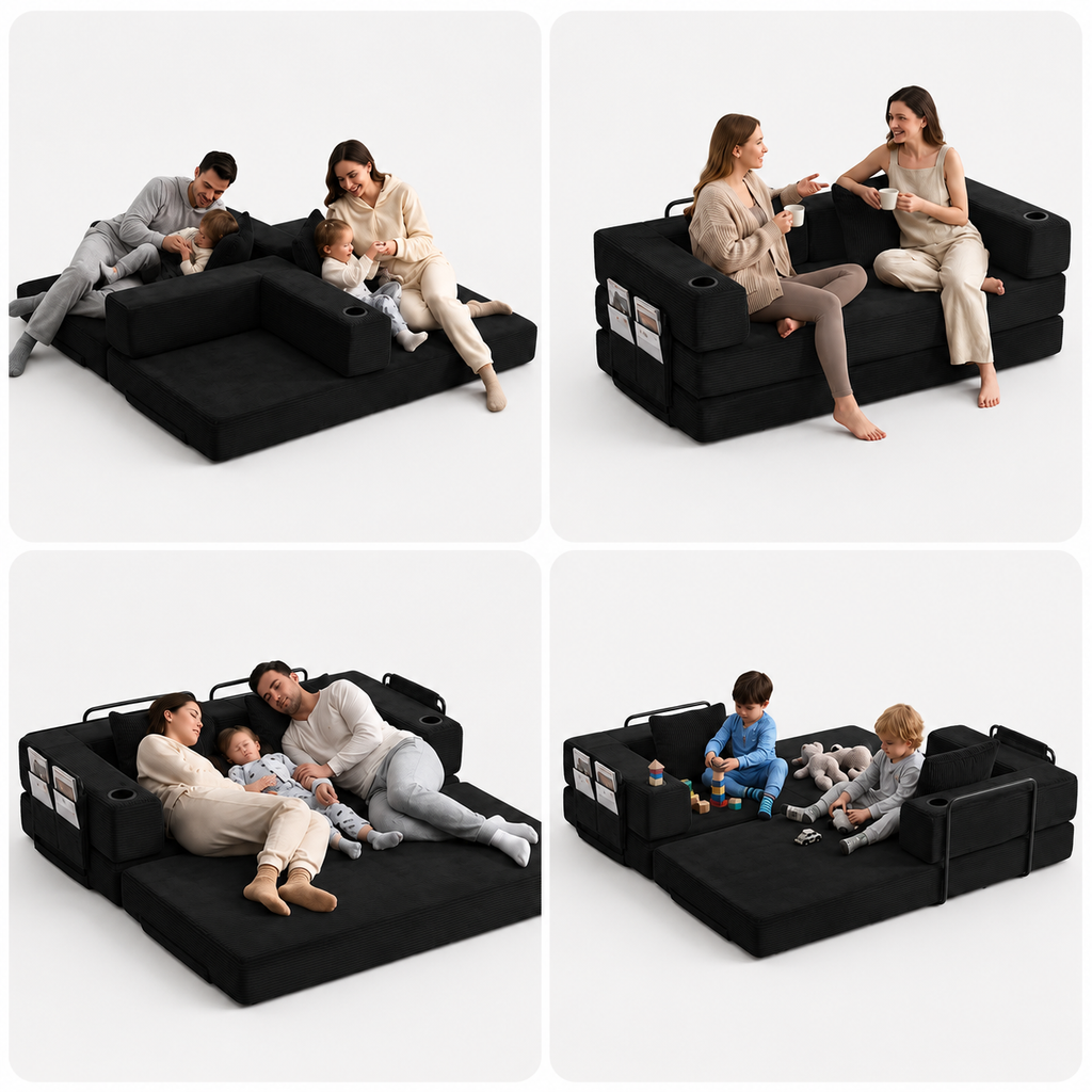 Canapé Noren™ | Confort de Velours & Noir Anthracite