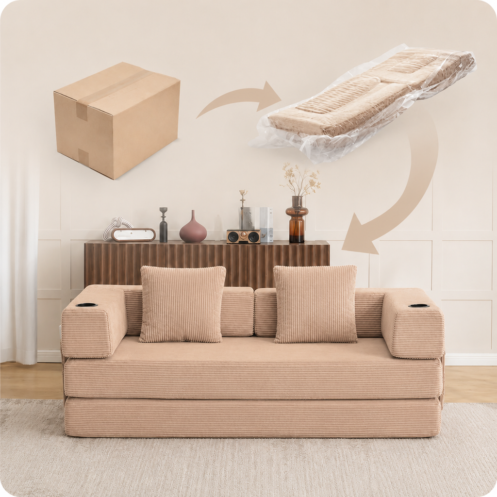 Canapé Elva™ | Confort de Velours & Cachemire Beige