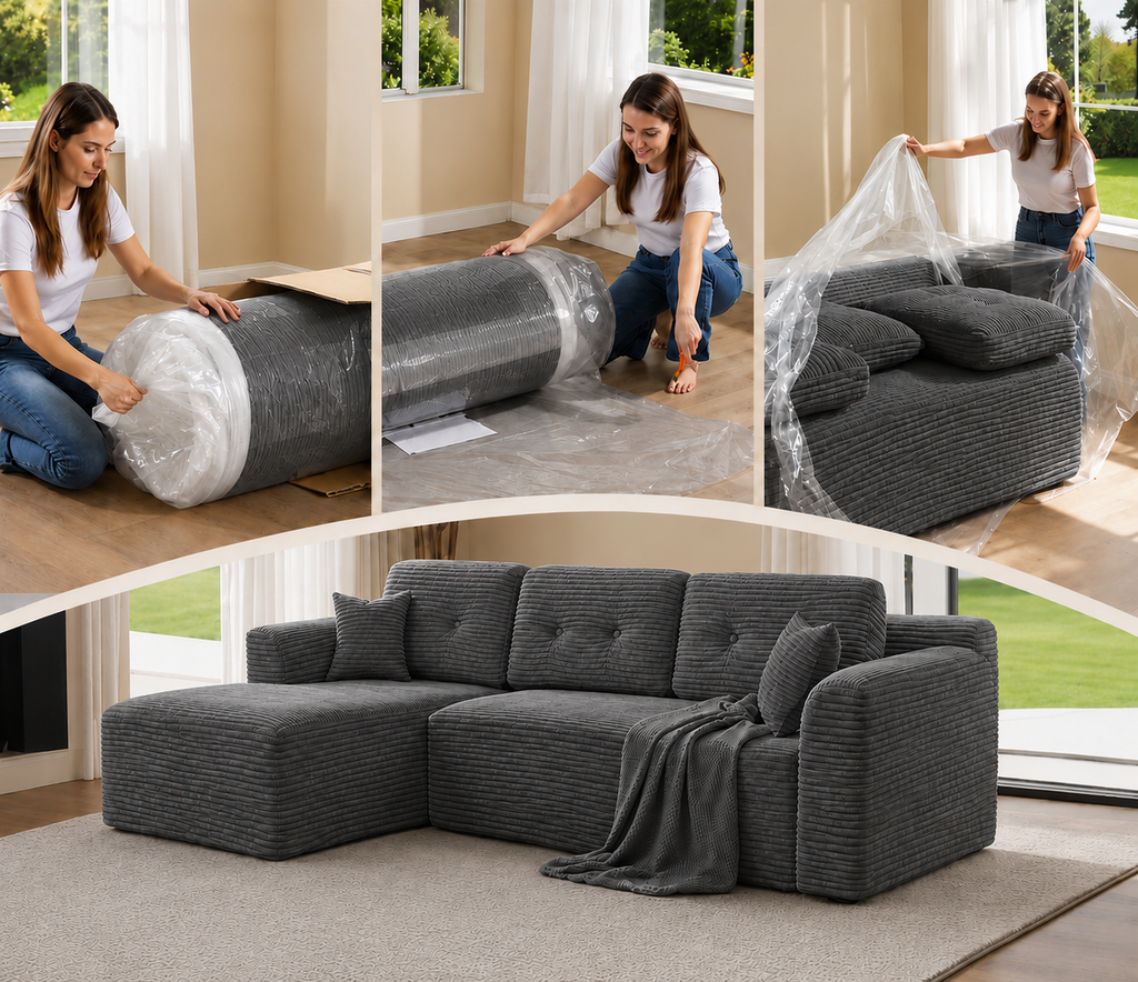 Canapé Alrik™ | Horizon de Velours & Gris Basalte