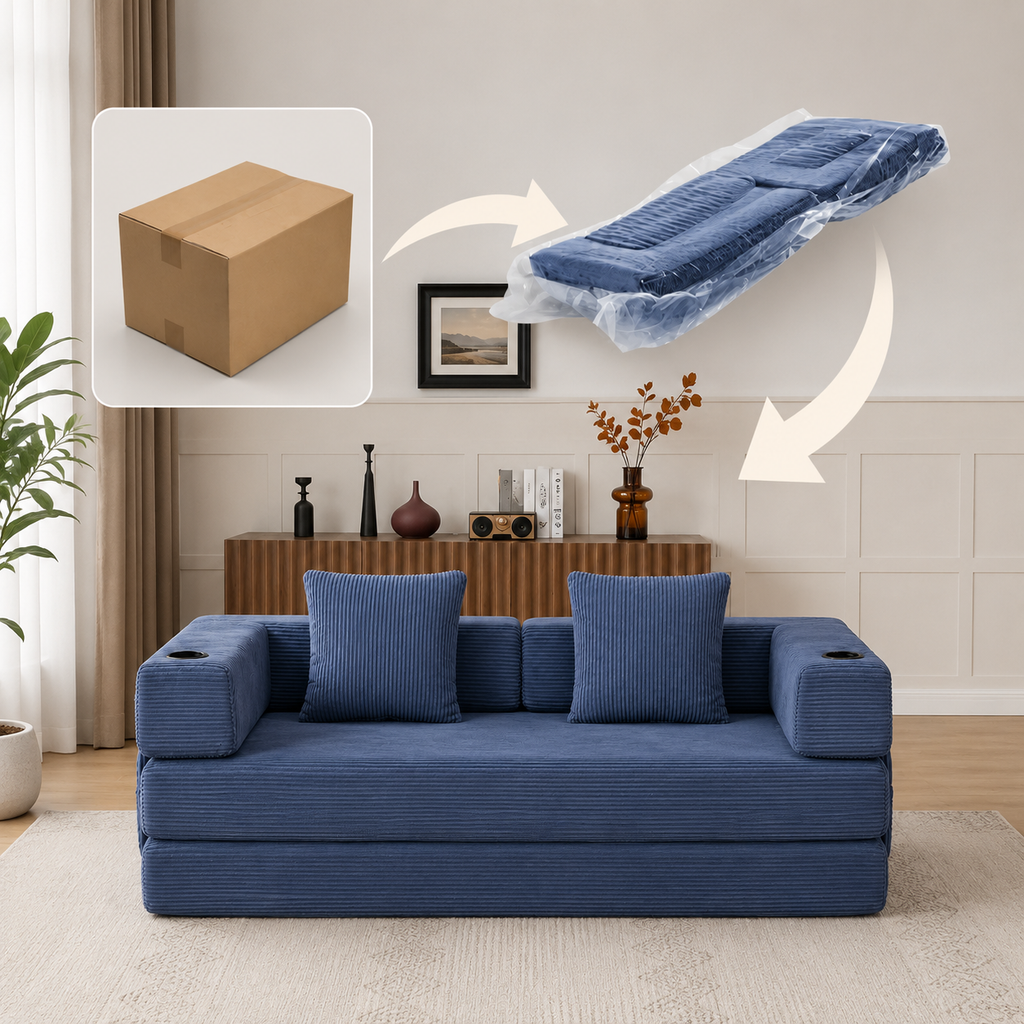 Canapé Eirik™ | Confort de Velours & Bleu Ardoise