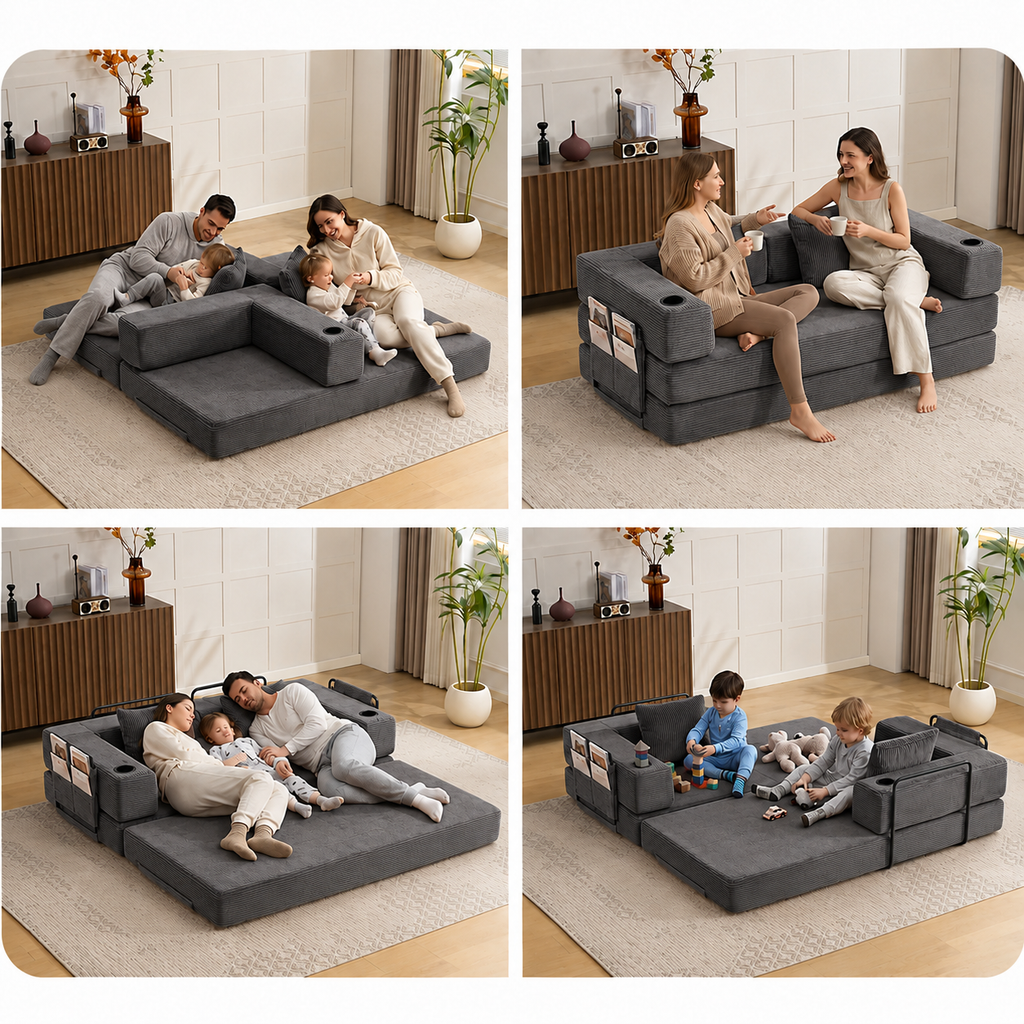 Canapé Kael™ | Confort de Velours & Gris Ardoise