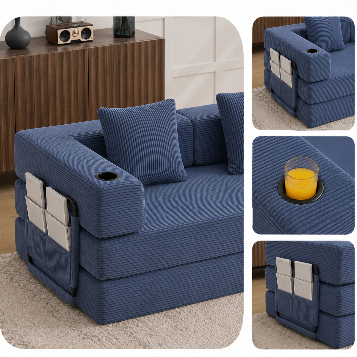 Canapé Eirik™ | Confort de Velours & Bleu Ardoise