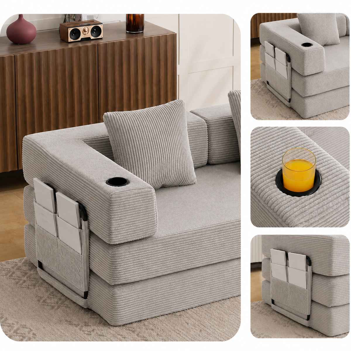 Canapé Eron™ | Confort de Velours & Gris Perle