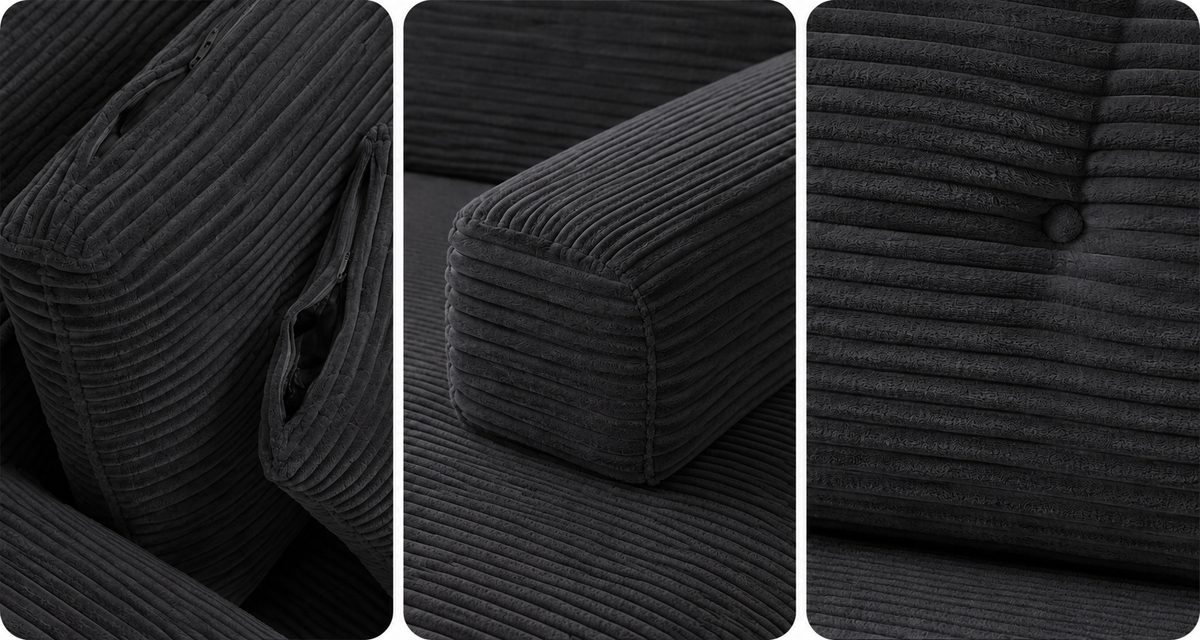 Canapé Ragnar™ | Horizon de Velours & Noir Obsidienne