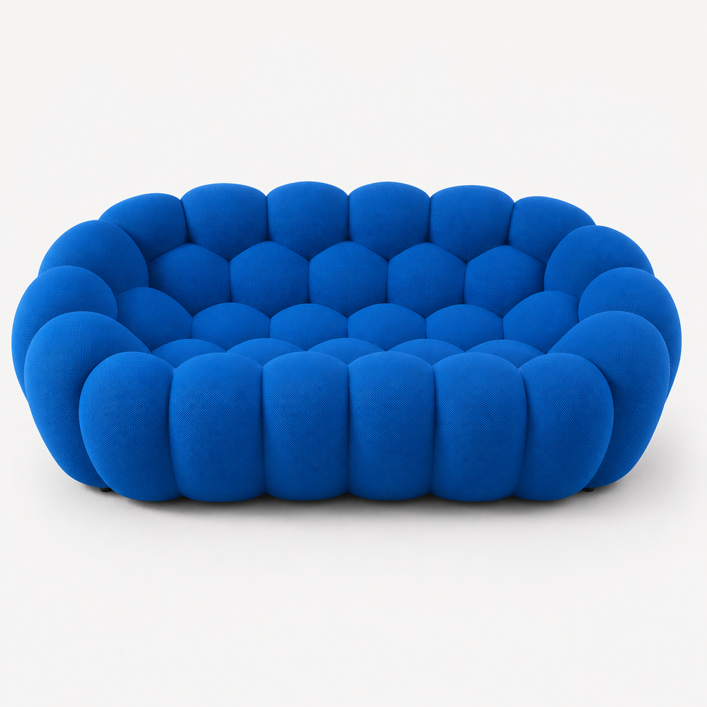Canapé Azur™ | Étreinte Sculptée & Bleu Saphir