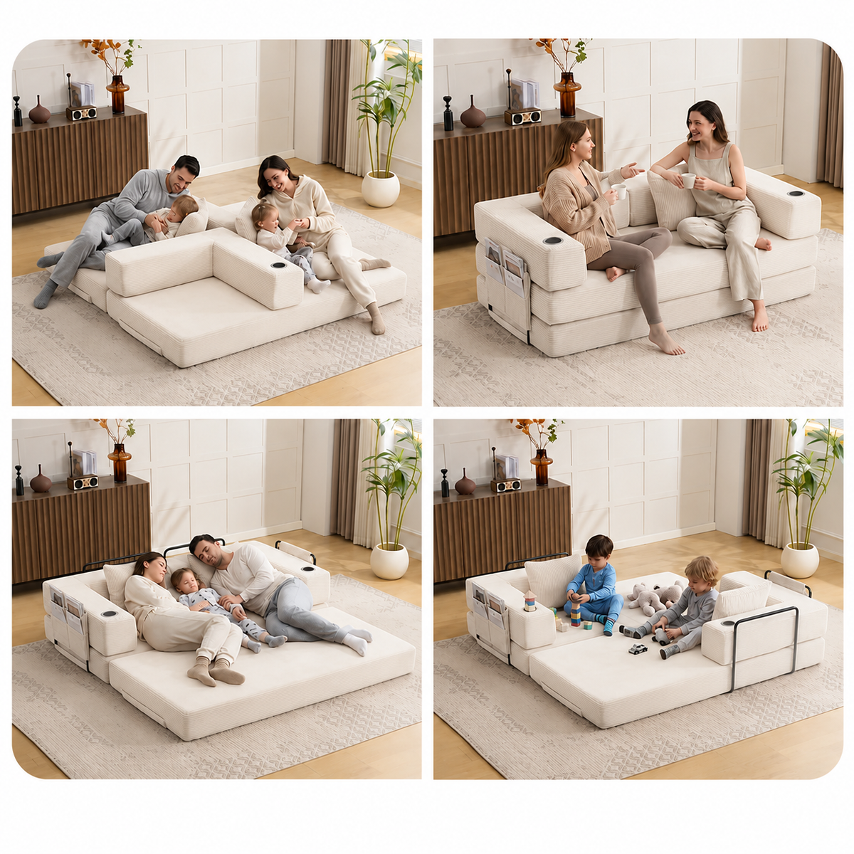 Canapé Auren™ | Confort de Velours & Perle Ivoire
