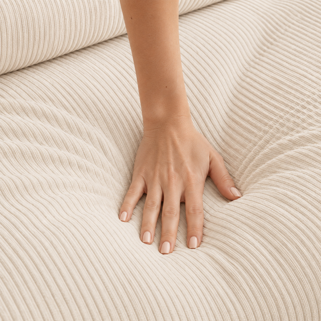 Canapé Aster™ | Relief de Velours & Ivoire Naturel