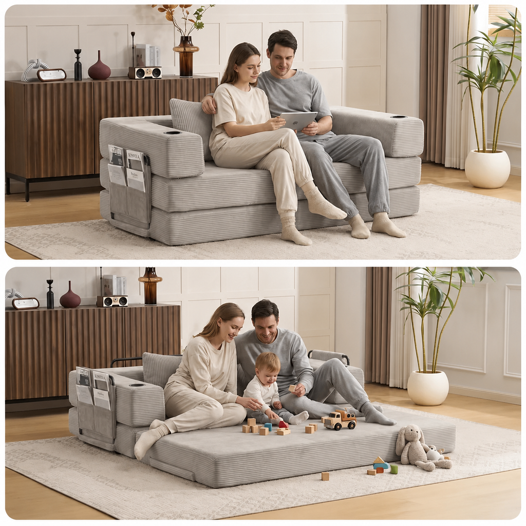Canapé Eron™ | Confort de Velours & Gris Perle