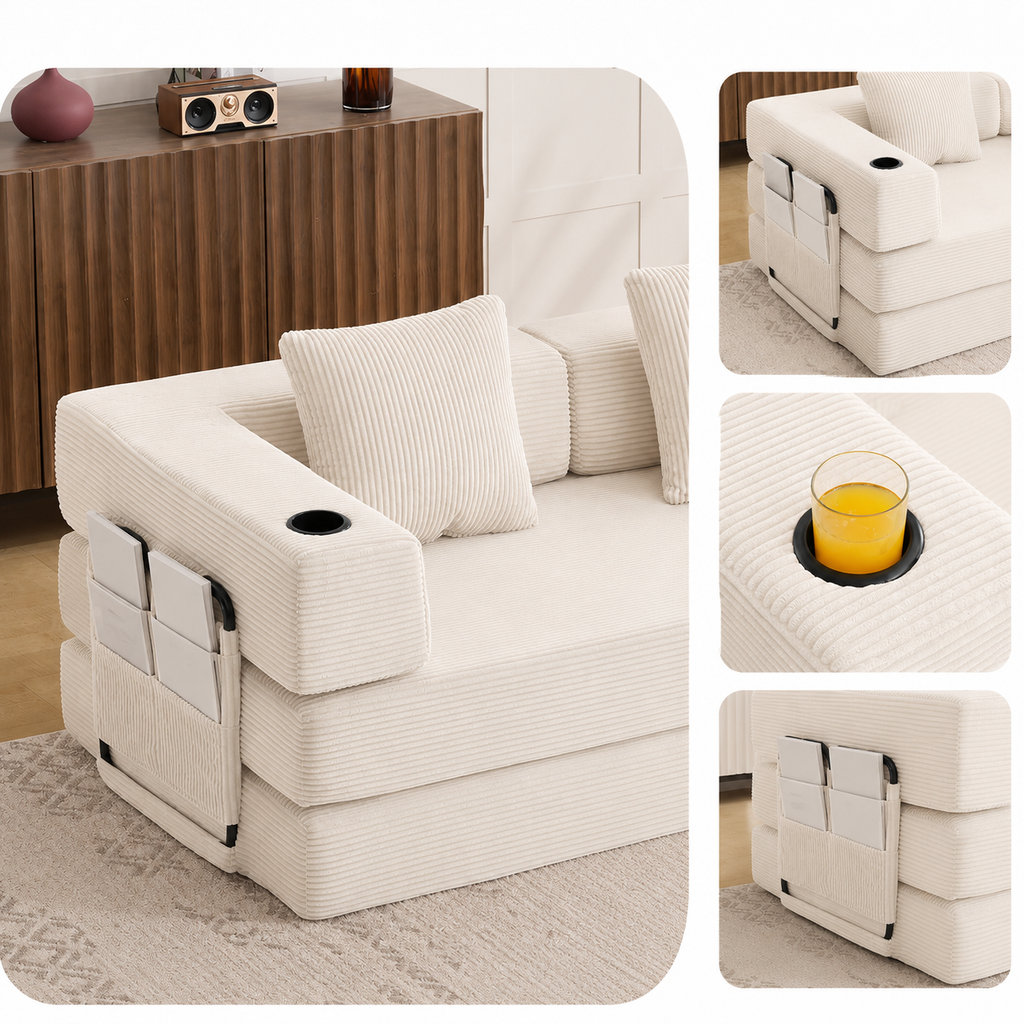 Canapé Auren™ | Confort de Velours & Perle Ivoire