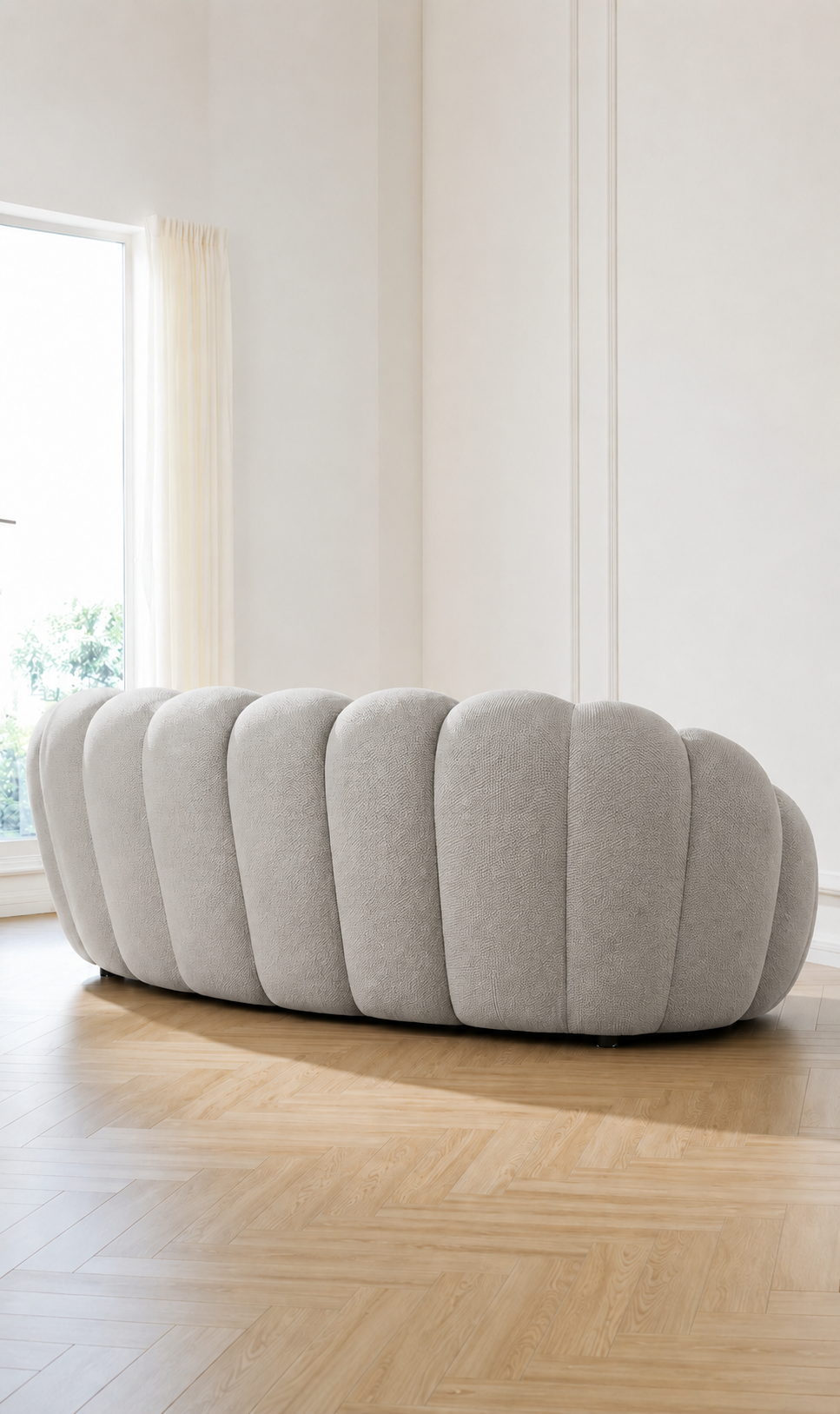 Canapé Eydis™ | Étreinte Sculptée & Gris Opalin