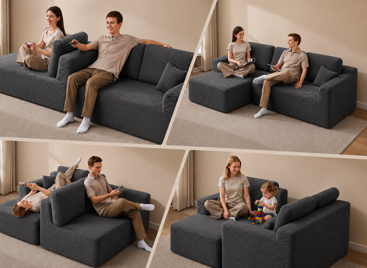 Canapé Alrik™ | Horizon de Velours & Gris Basalte