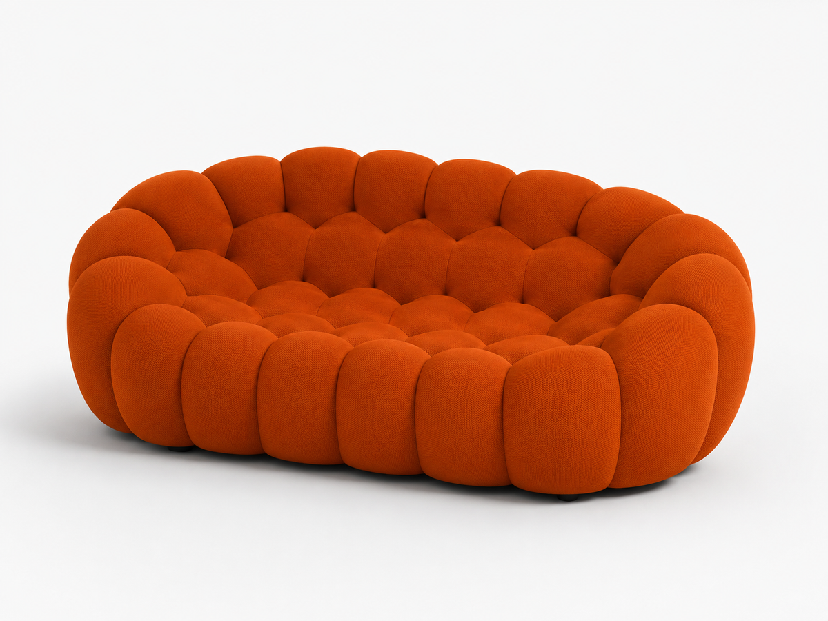 Canapé Lyor™ | Étreinte Sculptée & Ambre Brûlé