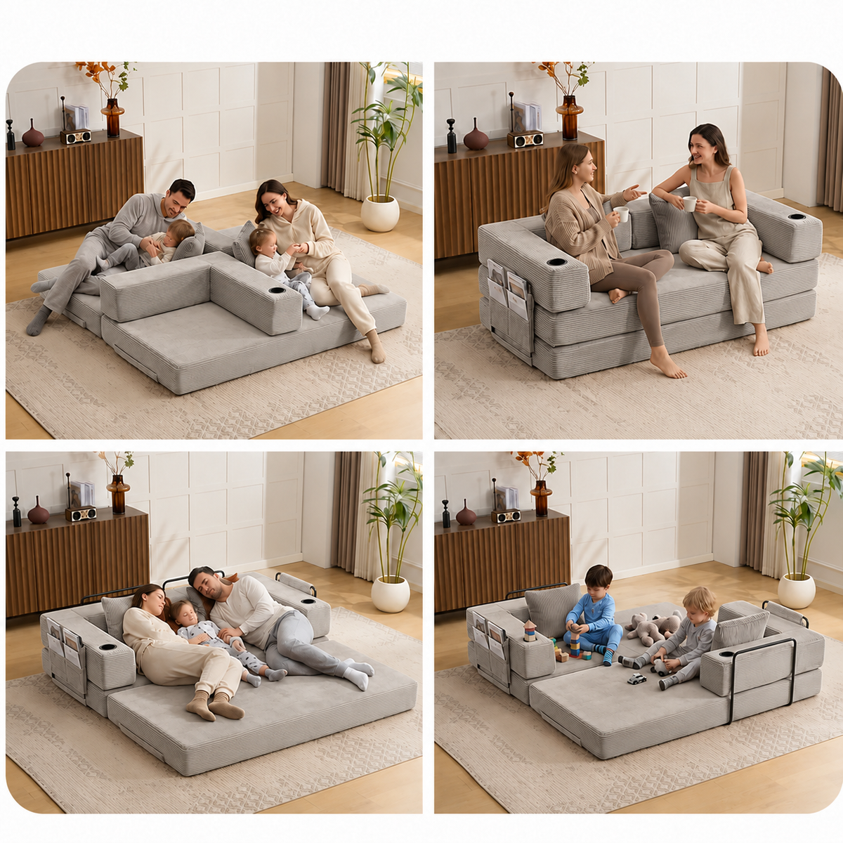 Canapé Eron™ | Confort de Velours & Gris Perle