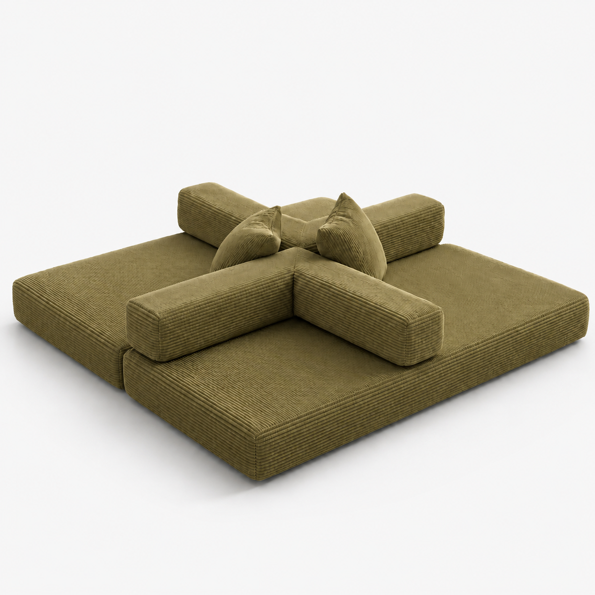 Canapé Luma™ | Relief de Velours & Olive Minéral