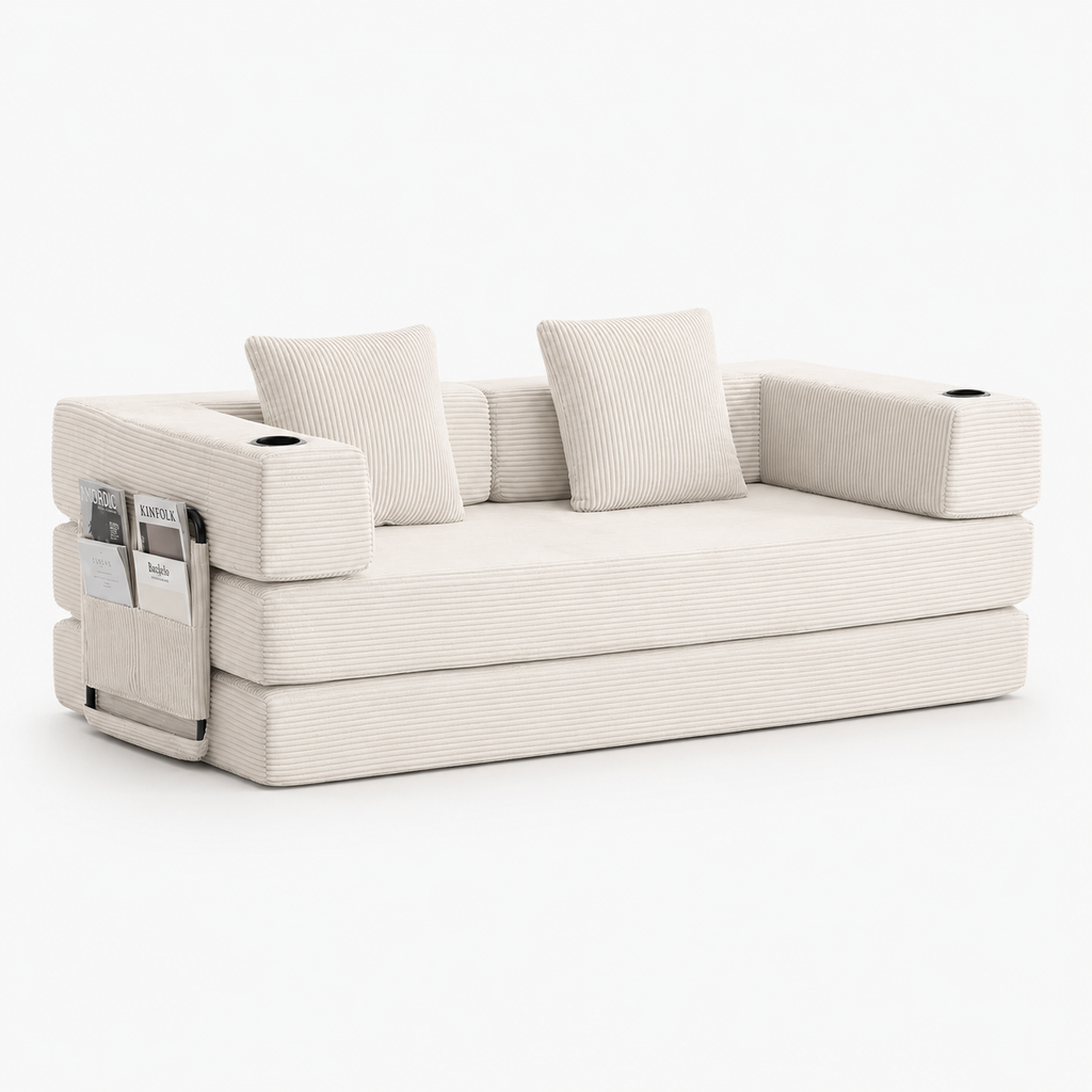 Canapé Auren™ | Confort de Velours & Perle Ivoire