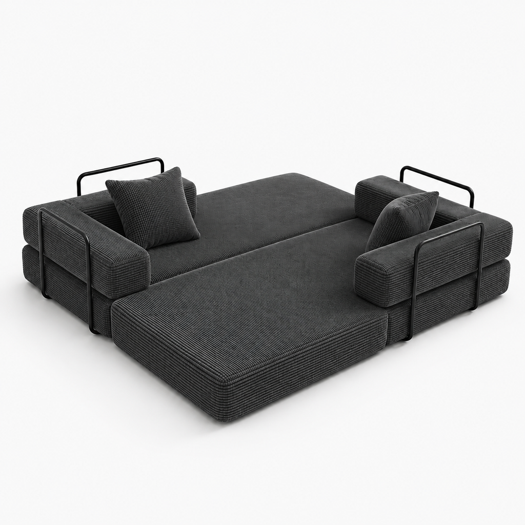 Canapé Orion™ | Relief de Velours & Gris Graphite