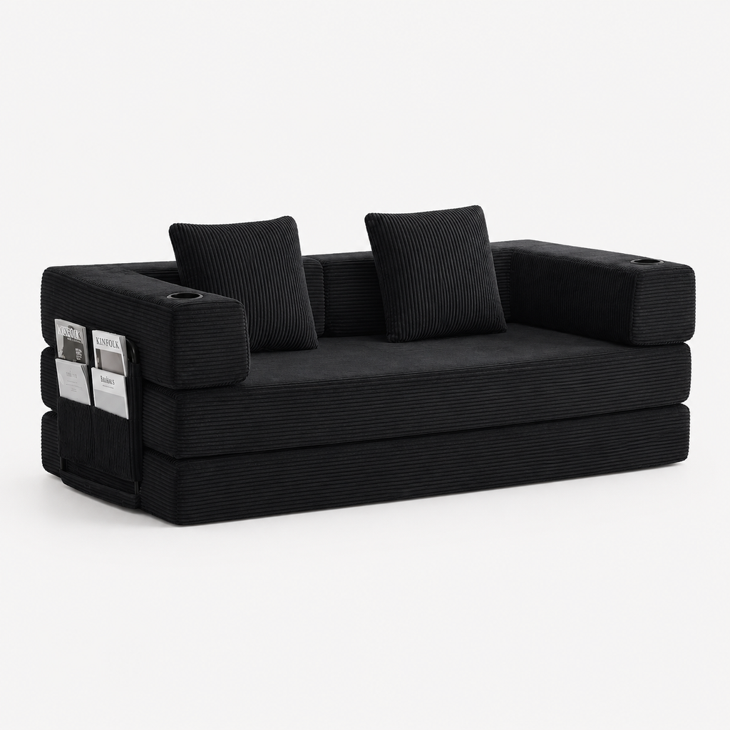 Canapé Noren™ | Confort de Velours & Noir Anthracite