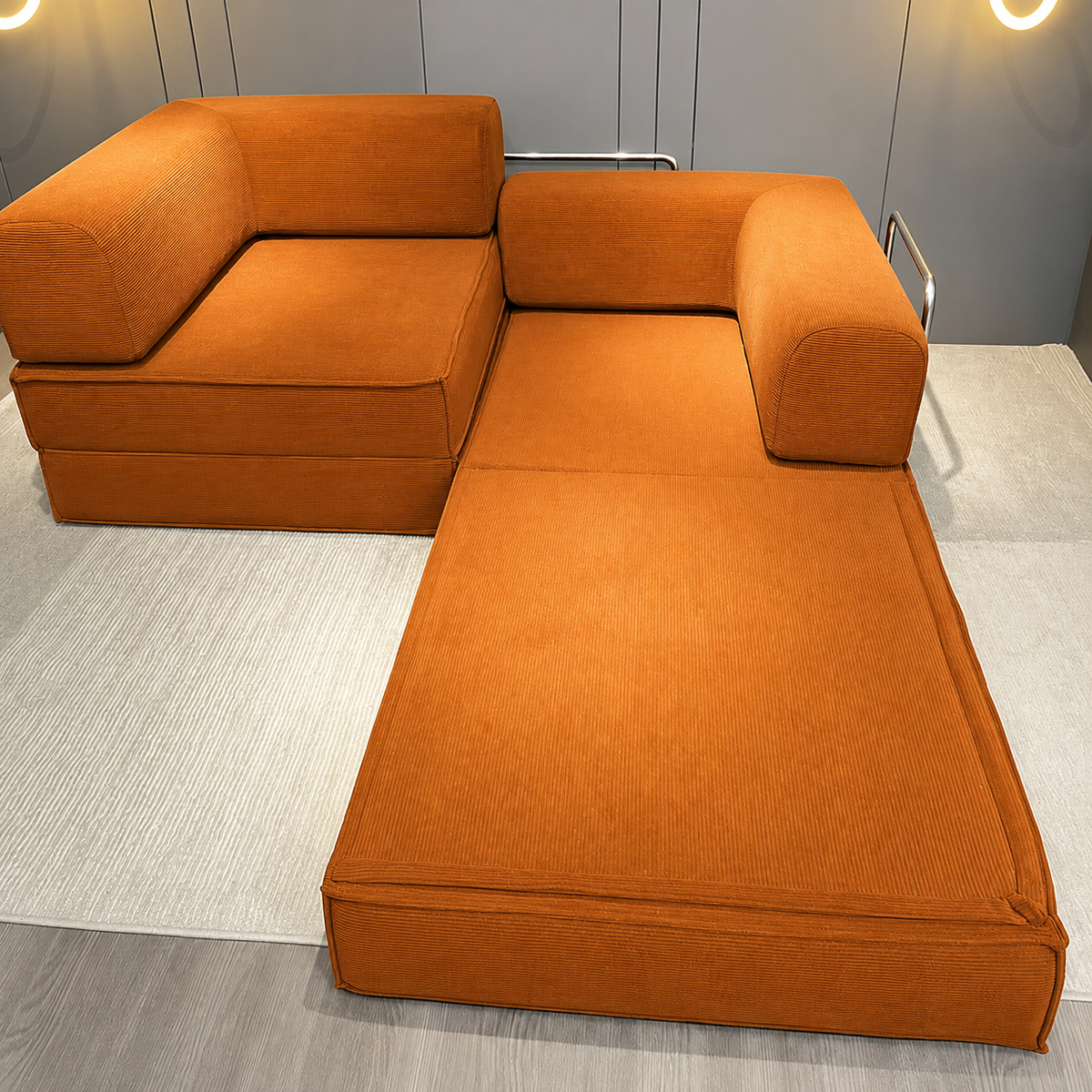 Canapé Solis™ | Relief de Velours & Ambre Cuir
