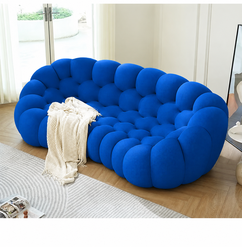 Canapé Azur™ | Étreinte Sculptée & Bleu Saphir