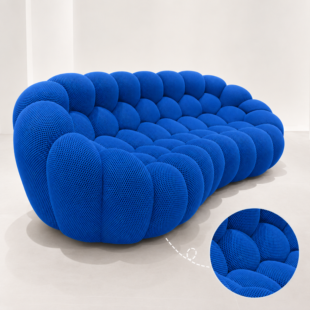 Canapé Azur™ | Étreinte Sculptée & Bleu Saphir