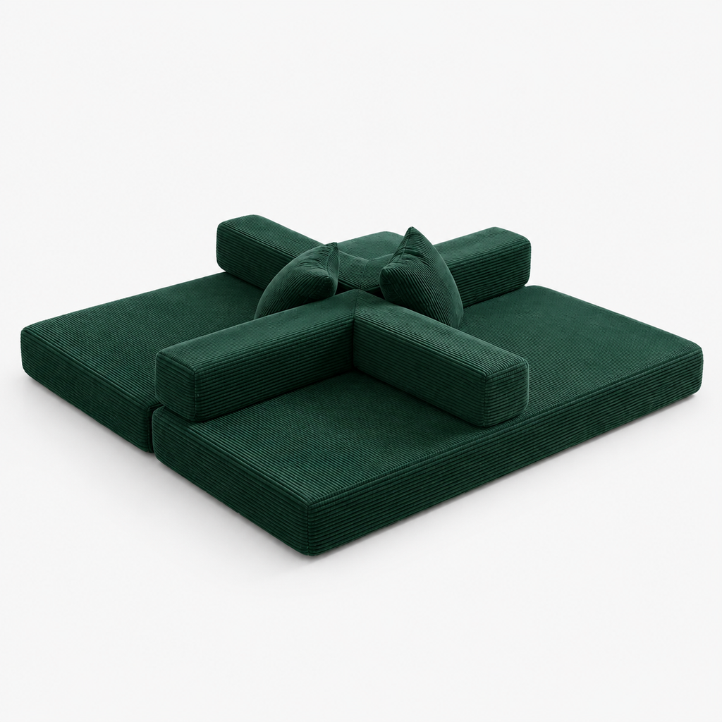 Canapé Vesper™ | Velours Côtelé & Vert Émeraude