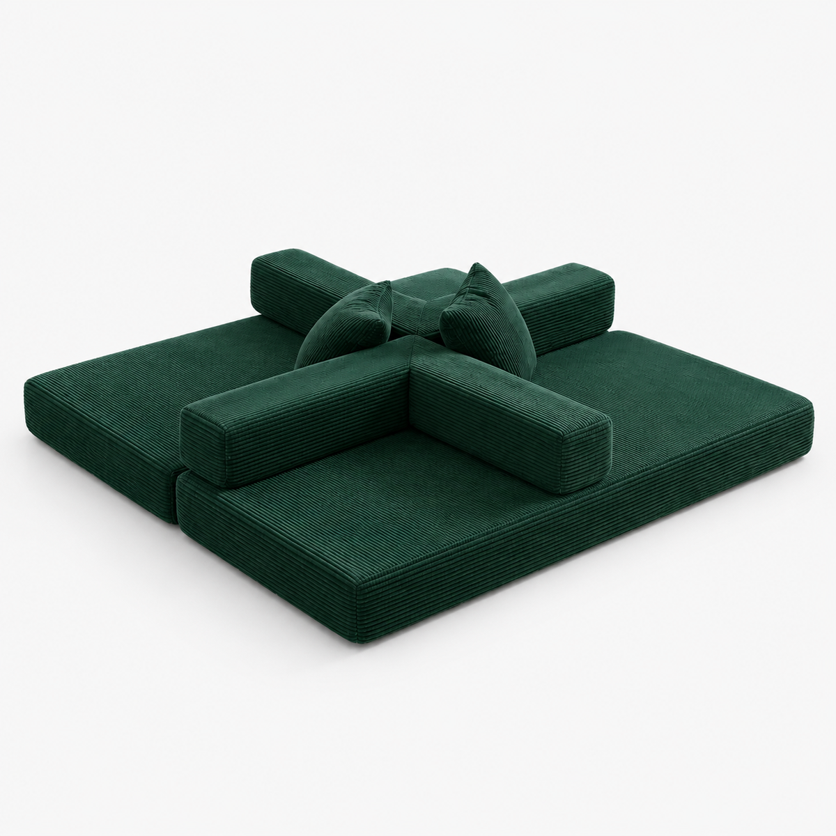 Canapé Vesper™ | Velours Côtelé & Vert Émeraude