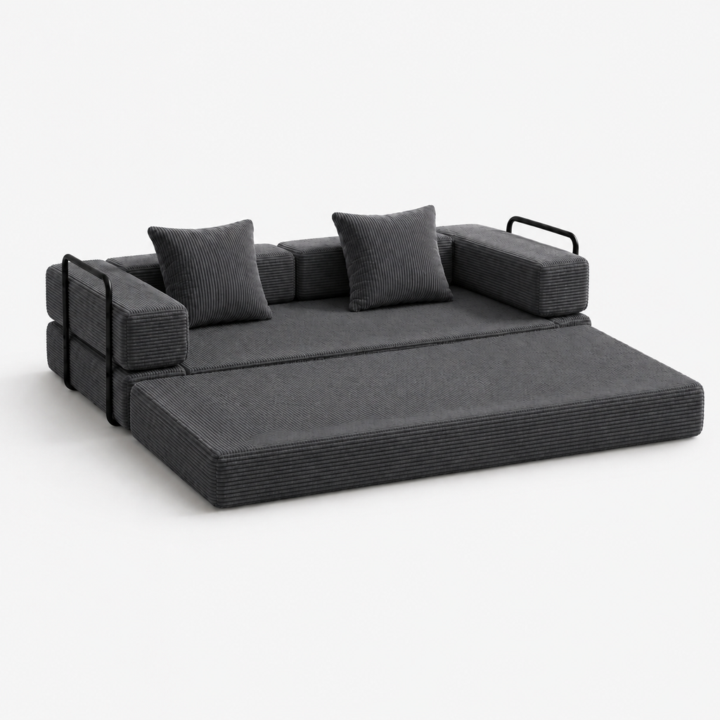 Canapé Orion™ | Relief de Velours & Gris Graphite