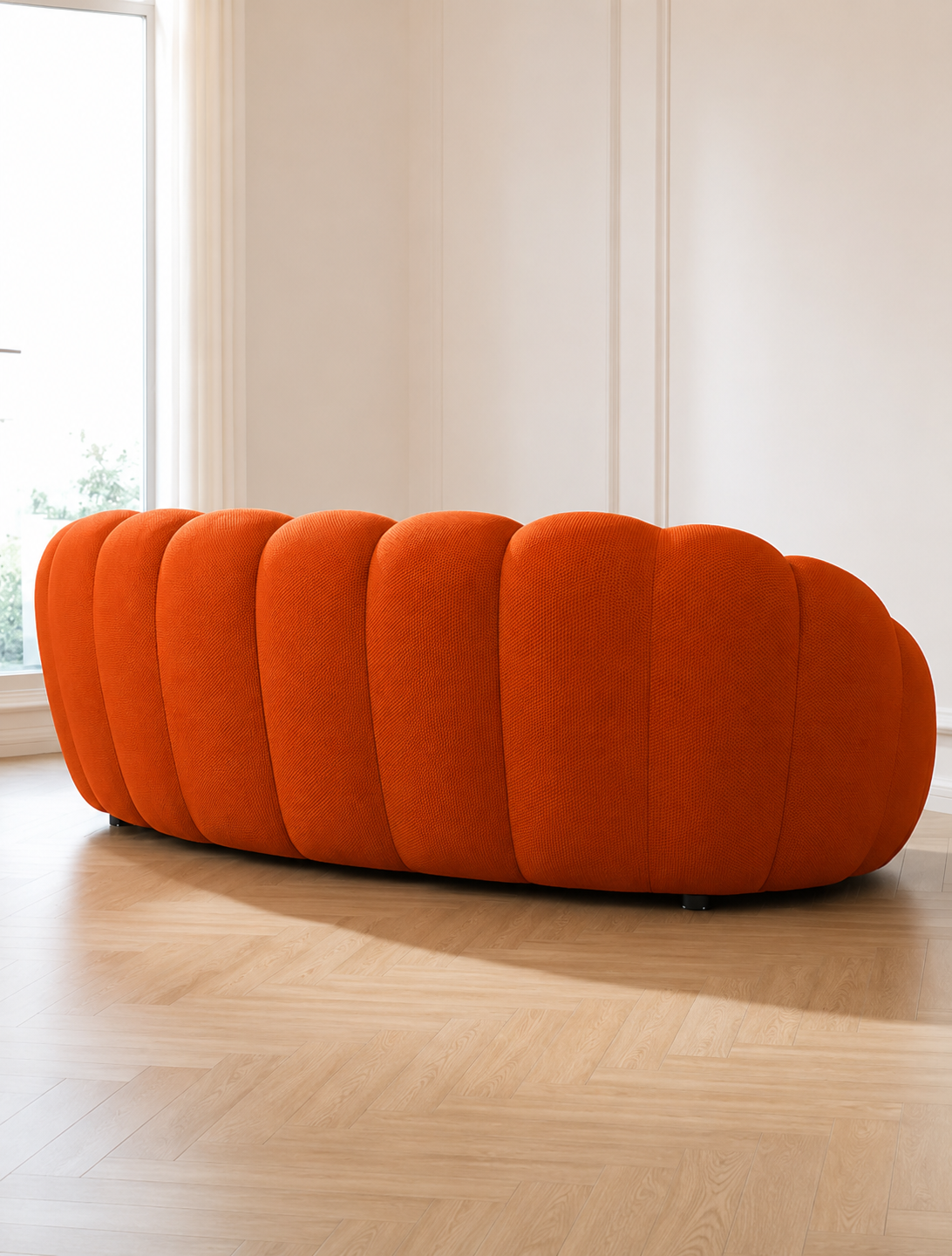 Canapé Lyor™ | Étreinte Sculptée & Ambre Brûlé