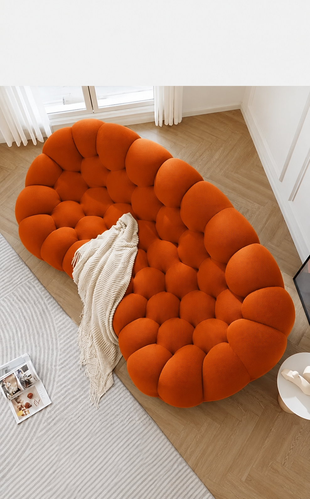 Canapé Lyor™ | Étreinte Sculptée & Ambre Brûlé