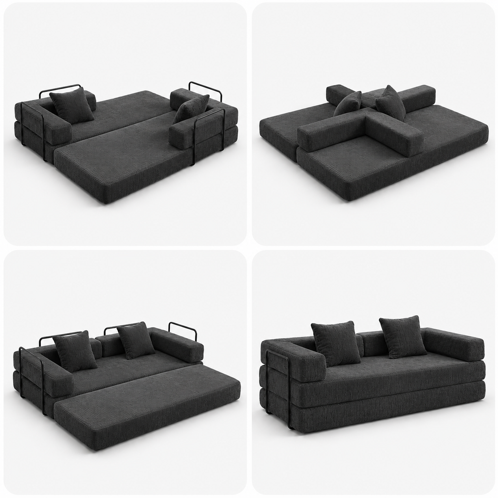 Canapé Orion™ | Relief de Velours & Gris Graphite