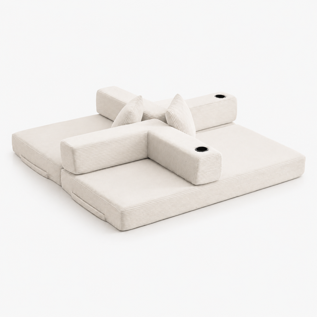 Canapé Auren™ | Confort de Velours & Perle Ivoire