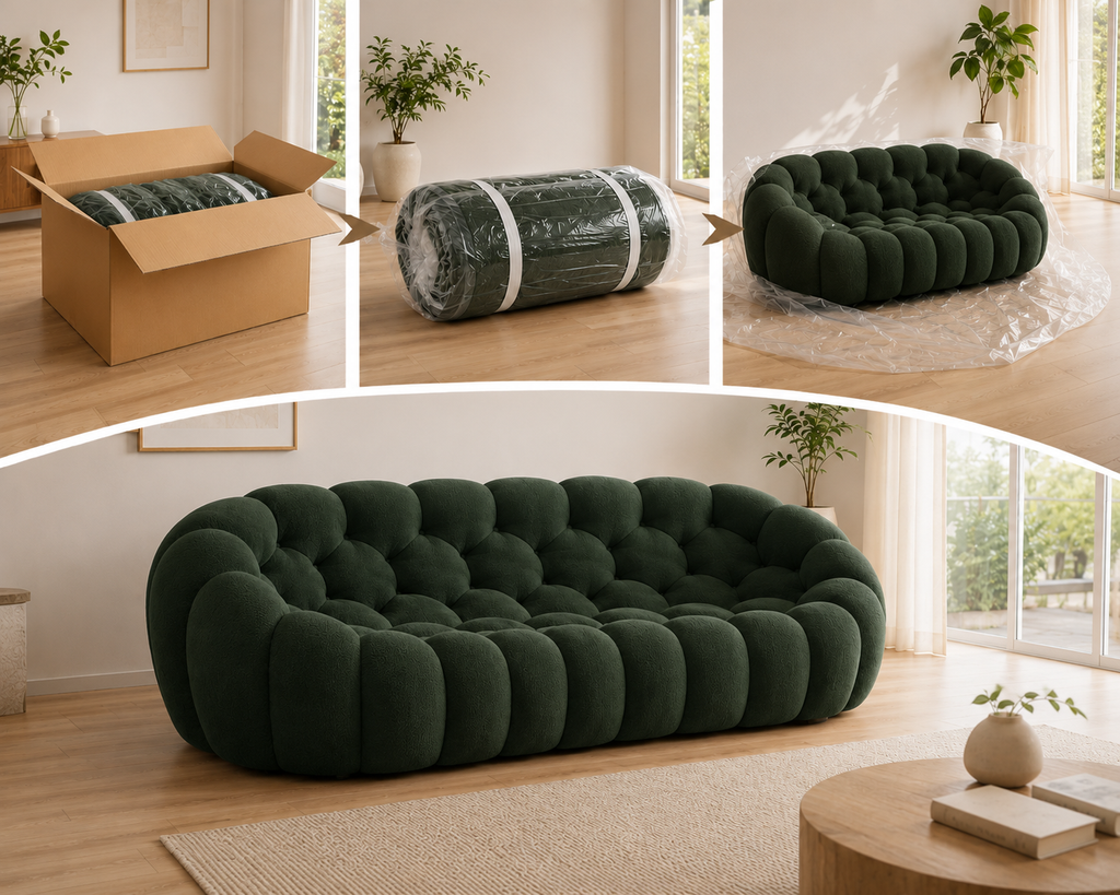 Canapé Elvar™ | Étreinte Sculptée & Vert Sylvestre