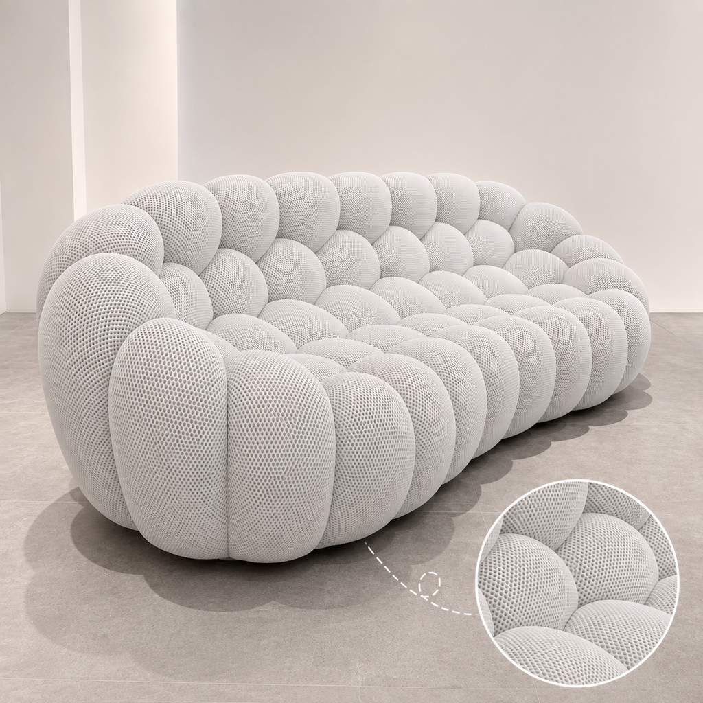 Canapé Eydis™ | Étreinte Sculptée & Gris Opalin