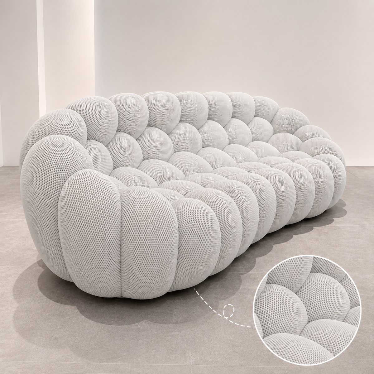 Canapé Eydis™ | Étreinte Sculptée & Gris Opalin