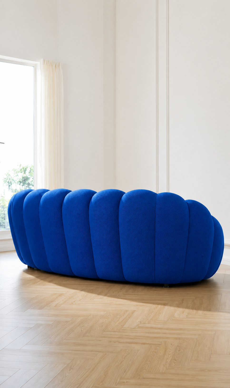 Canapé Azur™ | Étreinte Sculptée & Bleu Saphir