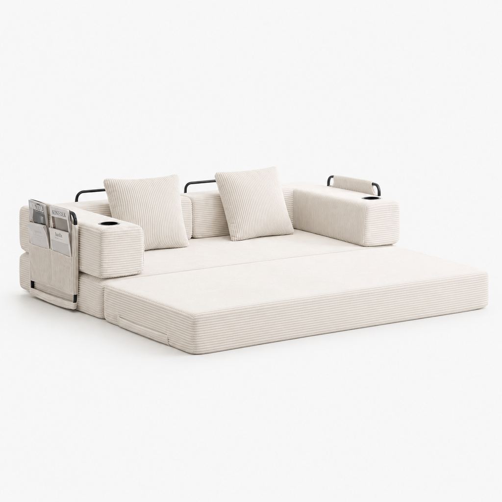 Canapé Auren™ | Confort de Velours & Perle Ivoire
