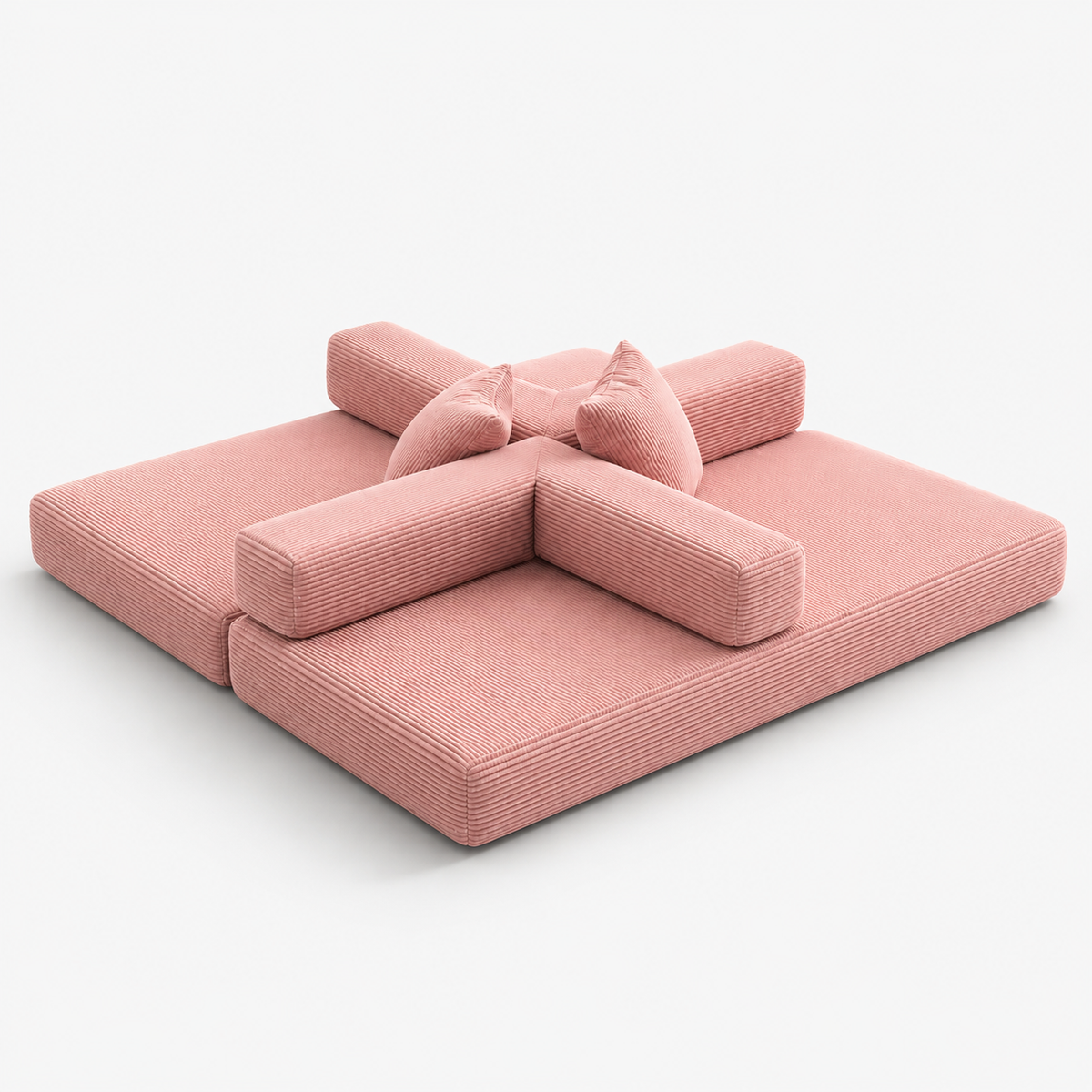 Canapé Roséa™ | Velours Côtelé & Rose Poudré