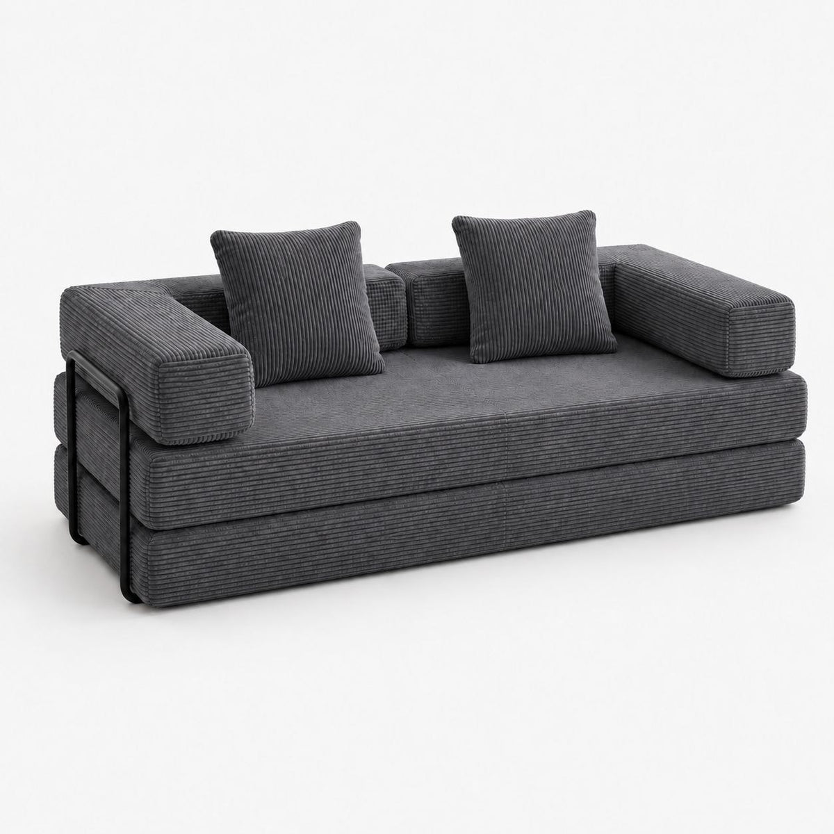 Canapé Orion™ | Relief de Velours & Gris Graphite